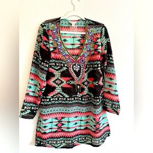 Lucky & Coco Swim cover South Western Beaded VNeck